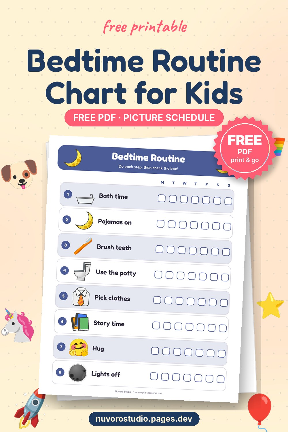 Free Visual Routine Charts preview